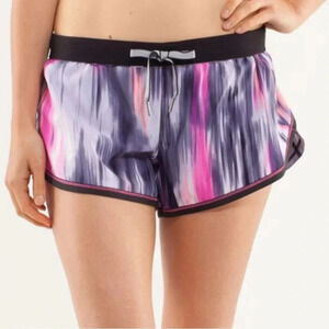 Lululemon Run Roll Down Size 6 Short Mirage Deep Indigo Built -In Underwear